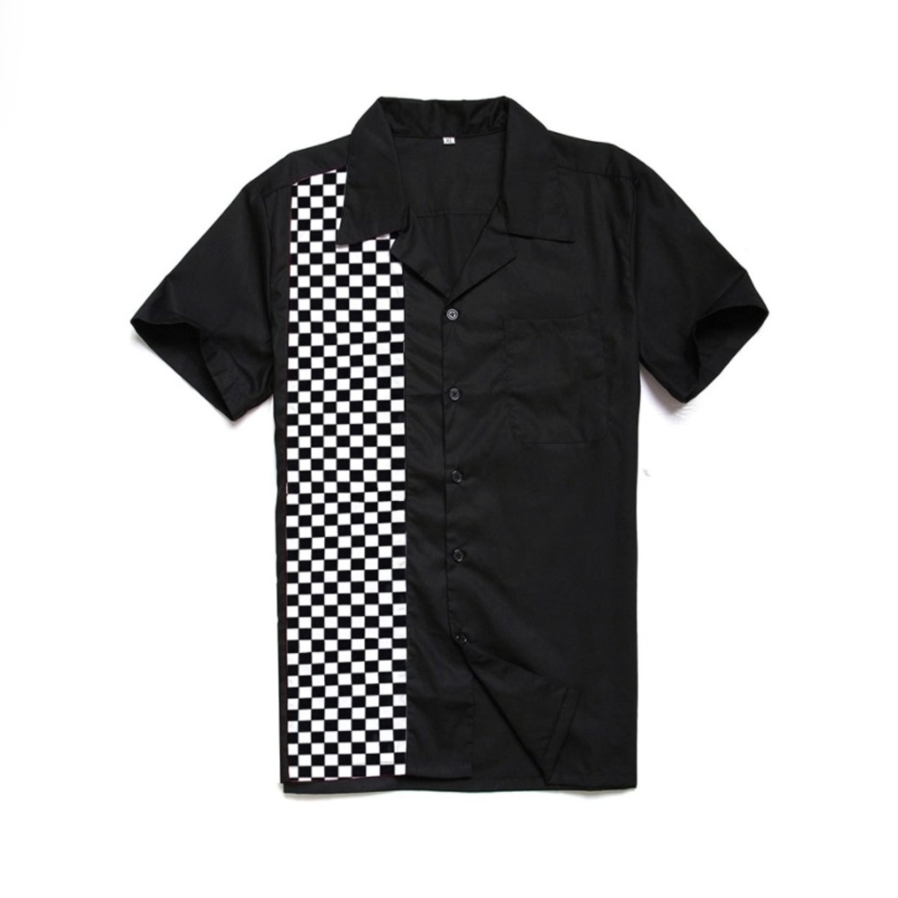 Men’s Bottom Down Shirt - Black/White - Size XXL
